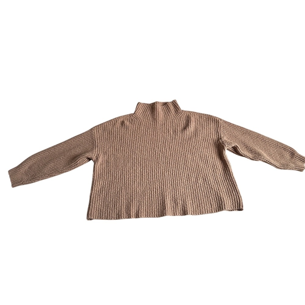 Anthropologie Chunky Turtle Neck Sweater Plus Size Womens 3X Boho Cropped Cotton